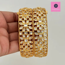 Tyaani inspired premium kundan gold plated openable bangle pair/Statement Kada/Kundan Bangles/Bridal Bangle/Indian Wedding/Pakistani/Punjabi