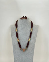 Maroon Meenakari Semi-Precious Stones beads mala Necklace/Rajasthani Necklace/Rajwadi mala /Indian jewelry/Sabyasachi Indian wedding