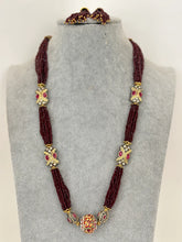 Maroon Meenakari Semi-Precious Stones beads mala Necklace/Rajasthani Necklace/Rajwadi mala /Indian jewelry/Sabyasachi Indian wedding