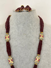 Maroon Meenakari Semi-Precious Stones beads mala Necklace/Rajasthani Necklace/Rajwadi mala /Indian jewelry/Sabyasachi Indian wedding