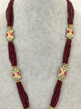 Maroon Meenakari Semi-Precious Stones beads mala Necklace/Rajasthani Necklace/Rajwadi mala /Indian jewelry/Sabyasachi Indian wedding