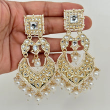 Deepika Padukone inspired Bollywood Kundan Earrings/Indian/pearl Earring/Pakistani/Statement Earrings/Long chandelier/bridal/Indian wedding