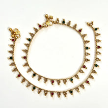Gold Plated Polki Anklet Pair/Payal/Moti Payal/Jhanjran/Panjeb/Pajeb/Indian Traditional Anklets/Indian Jewelry/ Pakistani Jewelry/ Boho