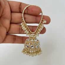 Large kundan pearl Hoop Earrings/Traditional ethnic hoop/Bali earring/Trendy/Statement earrings/Bali Jhumka//pakistani/Punjabi