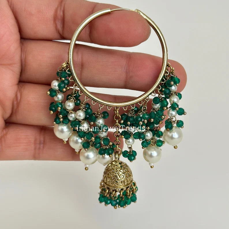 Antique Traditional hoop Jhumka earrings/Hoop earrings/Indian Jewelry/Pakistani/Punjabi Jewelry/Statement earrings/Bridal earring/wedding