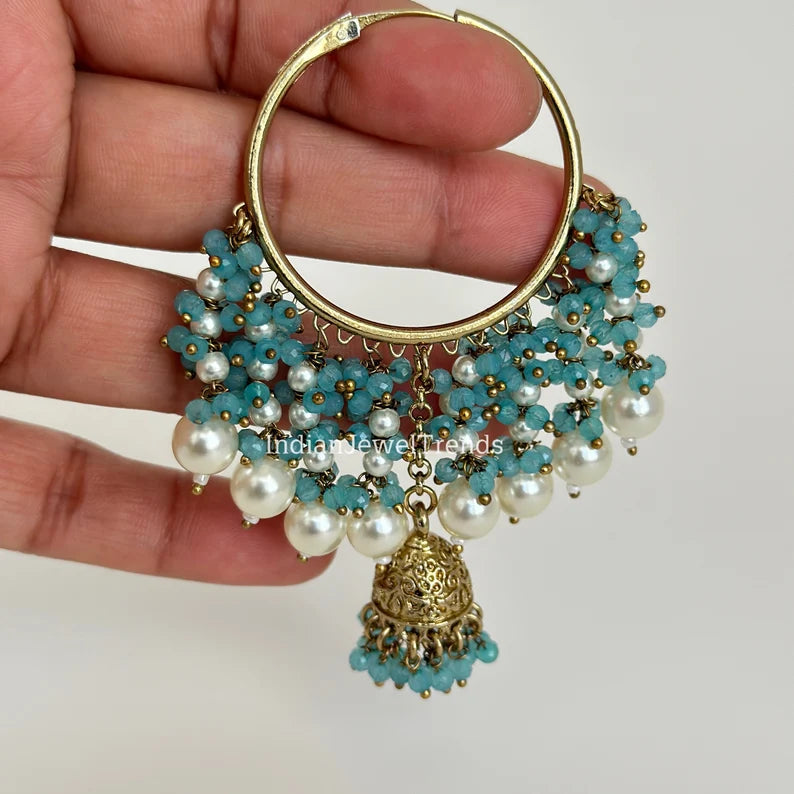 Antique Traditional hoop Jhumka earrings/Hoop earrings/Indian Jewelry/Pakistani/Punjabi Jewelry/Statement earrings/Bridal earring/wedding