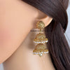 Gold plated jhumka/Double layered light weight Jhumka/Temple Jewelry/South Indian earrings/gold pearl jhumka/Traditional earrings/wedding