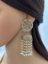 Statement Polki Jhumka/Pearl Long Jhumka/Indian Jewelry/Pakistani/Punjabi/Indian/Statement earring/Bridal earring/Indian wedding
