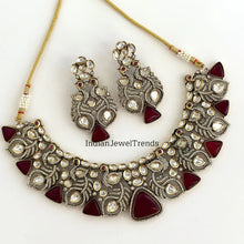 Ruby victorian uncut Polki Kundan necklace, Sabyasachi Designer necklace,Bollywood, Indian Pakistani Jewelry for Wedding, bridal jewelry