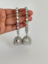 Silver White Mirror Pearl Jhumka Bangles Set(2 Pc)/Indian bangles/Punjabi Pearl bangles Set/Bridal bangles/wedding jewelryLatkan bangles