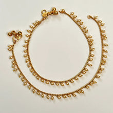 Gold Plated Anklet Pair/Payal/Moti Payal/Jhanjran/Panjeb/Pajeb/Indian Traditional Anklets/Indian Jewelry/ Pakistani Jewelry/ Boho Jewelry