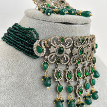 Emerald victorian uncut Polki Kundan Choker, Sabyasachi Designer necklace, Bollywood, Indian Pakistani Jewelry for Wedding, bridal jewelry