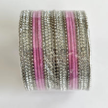 Handcrafted silver Indian Fancy Bangles/Punjabi bangles Set/Bridal bangles/Wedding bangles/Pakistani bangles/Festive bangles/Stone Bangles