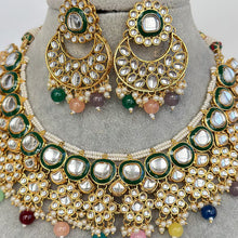 Multi Kundan Necklace Set, Pearl Kundan Choker, Bollywood Jewelry, Indian Pakistani jewelry for wedding