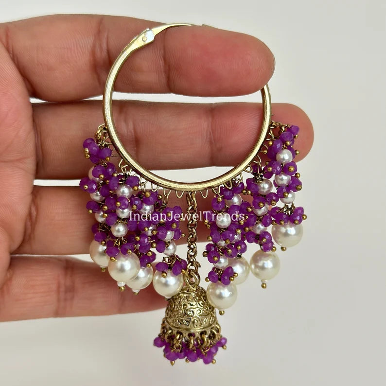 Antique Traditional hoop Jhumka earrings/Hoop earrings/Indian Jewelry/Pakistani/Punjabi Jewelry/Statement earrings/Bridal earring/wedding