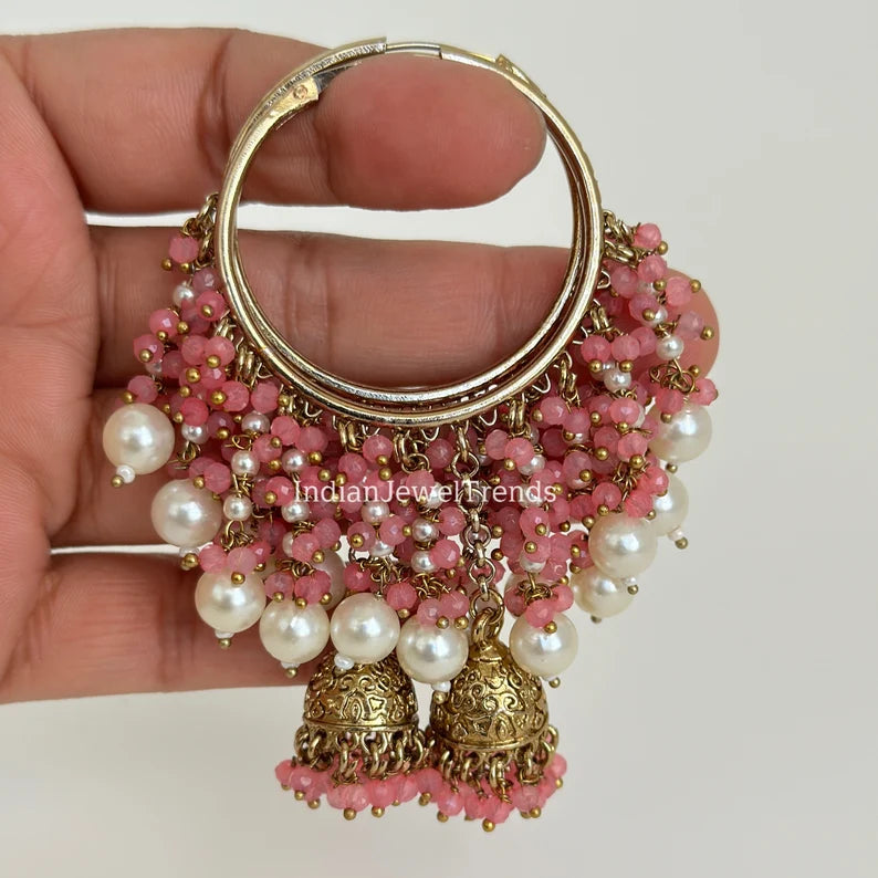 Antique Traditional hoop Jhumka earrings/Hoop earrings/Indian Jewelry/Pakistani/Punjabi Jewelry/Statement earrings/Bridal earring/wedding