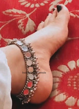 Mirror oxidized Anklet Pair/Payal/Jhanjran/Panjab/Pajeb/Indian Traditional Anklets/Indian Jewelry/Pakistani Jewelry/Boho Jewelry