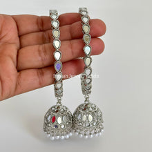 Silver White Mirror Pearl Jhumka Bangles Set(2 Pc)/Indian bangles/Punjabi Pearl bangles Set/Bridal bangles/wedding jewelryLatkan bangles