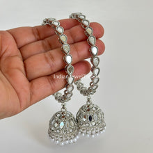 Silver White Mirror Pearl Jhumka Bangles Set(2 Pc)/Indian bangles/Punjabi Pearl bangles Set/Bridal bangles/wedding jewelryLatkan bangles