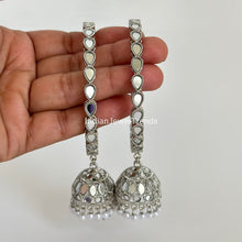Silver White Mirror Pearl Jhumka Bangles Set(2 Pc)/Indian bangles/Punjabi Pearl bangles Set/Bridal bangles/wedding jewelryLatkan bangles