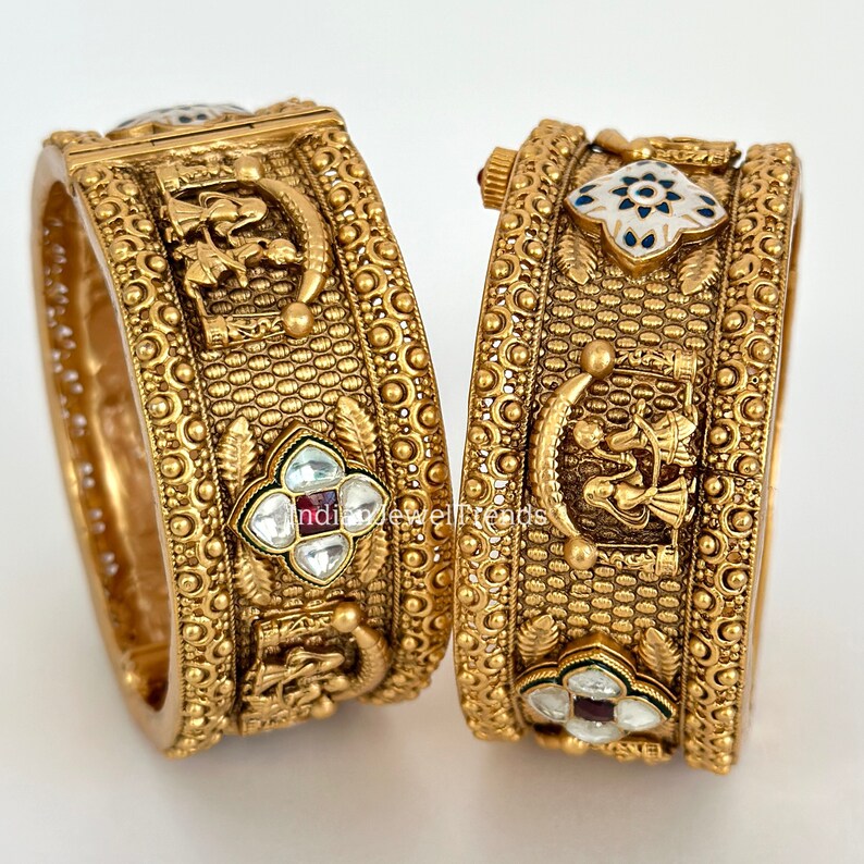 Bridal Doli Baraat Gold plated Single kada bangle/Pacchi kundan bangle/Rajwadi Bridal Bangle/Indian Wedding/Wedding Jewelry/Pakistani