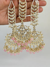 Restocked Gold Kundan Tikka w/Earring Set/ Indian Bridal Maang Tikka /Teeka Tika Headpiece Pearl Jewelry Women Bollywood Bridesmaid Gifts
