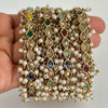 Navratan Bangles set of 4 Polki Kundan antique finish Bangles Set/ Punjabi Pearl bangles Set/Bridal bangles/wedding jewelry