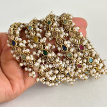 Navratan Bangles set of 4 Polki Kundan antique finish Bangles Set/ Punjabi Pearl bangles Set/Bridal bangles/wedding jewelry