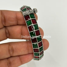 Oxidized Silver openable single Kada/Bracelet (1Pc)/German Silver/Boho/Tribal/Indian Jewelry/Pakistani/Oxidized Bangles/One size fit 2.4/2.6