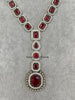 Ruby Victorian CZ stone diamond Necklace, Sabyasachi Necklace, Statement Necklace, Semi Precious Necklace, Designer necklace