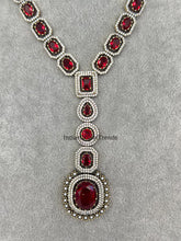 Ruby Victorian CZ stone diamond Necklace, Sabyasachi Necklace, Statement Necklace, Semi Precious Necklace, Designer necklace