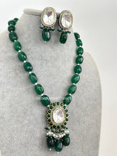 Green Victorian uncut Polki Kundan Necklace/Indian Long Necklace/Statement Necklace/Long Mala/Semi Precious Necklace/Rani Haar/Pakistani