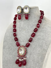 Ruby Victorian uncut Polki Kundan Necklace/Indian Long Necklace/Statement Necklace/Long Mala/Semi Precious Necklace/Rani Haar/Pakistani