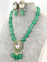 Mint Victorian uncut Polki Kundan Necklace/Indian Long Necklace/Statement Necklace/Long Mala/Semi Precious Necklace/Rani Haar/Pakistani