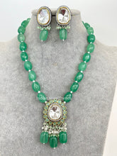 Mint Victorian uncut Polki Kundan Necklace/Indian Long Necklace/Statement Necklace/Long Mala/Semi Precious Necklace/Rani Haar/Pakistani