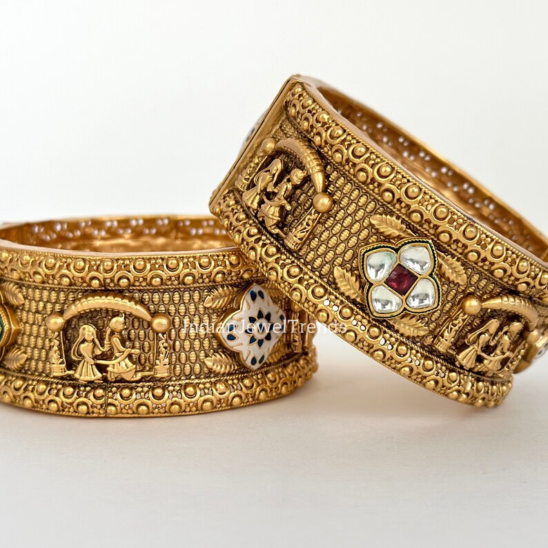 Bridal Doli Baraat Gold plated Single kada bangle/Pacchi kundan bangle/Rajwadi Bridal Bangle/Indian Wedding/Wedding Jewelry/Pakistani