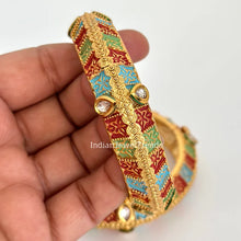 Gold bangles, Indian bangles,Antique Rajwadi Openable bangles,Temple Jewelry, South indian jewelry, Indian Pakistani bangles for wedding 1pc