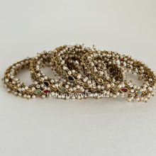 Navratan Bangles set of 4 Polki Kundan antique finish Bangles Set/ Punjabi Pearl bangles Set/Bridal bangles/wedding jewelry