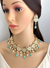 Mint Tyaani Kundan Bridal Necklace,Gold kundan Necklace,Wedding necklace, Bridal Jewelry,Pakistani Jewelry, Punjabi Jewelry,Fine Kundan