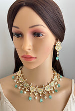 Mint Tyaani Kundan Bridal Necklace,Gold kundan Necklace,Wedding necklace, Bridal Jewelry,Pakistani Jewelry, Punjabi Jewelry,Fine Kundan