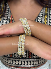 Bollywood Style Kundan Pearl Bangles Set(4 Pc)/Indian bangles/Punjabi Pearl bangles Set/Bridal bangles/wedding jewelry