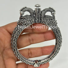 Oxidized Silver openable single Kada/Bracelet (1Pc)/German Silver/Boho/Tribal/Indian Jewelry/Pakistani/Oxidized Bangles/One size fit 2.4/2.6