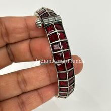 Oxidized Silver openable single Kada/Bracelet (1Pc)/German Silver/Boho/Tribal/Indian Jewelry/Pakistani/Oxidized Bangles/One size fit 2.4/2.6