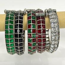 Oxidized Silver openable single Kada/Bracelet (1Pc)/German Silver/Boho/Tribal/Indian Jewelry/Pakistani/Oxidized Bangles/One size fit 2.4/2.6