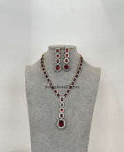 Ruby Victorian CZ stone diamond Necklace, Sabyasachi Necklace, Statement Necklace, Semi Precious Necklace, Designer necklace