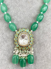 Mint Victorian uncut Polki Kundan Necklace/Indian Long Necklace/Statement Necklace/Long Mala/Semi Precious Necklace/Rani Haar/Pakistani