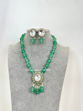 Mint Victorian uncut Polki Kundan Necklace/Indian Long Necklace/Statement Necklace/Long Mala/Semi Precious Necklace/Rani Haar/Pakistani