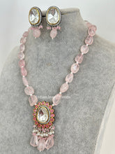 Pink Victorian uncut Polki Kundan Necklace/Indian Long Necklace/Statement Necklace/Long Mala/Semi Precious Necklace/Rani Haar/Pakistani