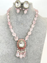 Pink Victorian uncut Polki Kundan Necklace/Indian Long Necklace/Statement Necklace/Long Mala/Semi Precious Necklace/Rani Haar/Pakistani