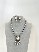Gray Victorian uncut Polki Kundan Necklace/Indian Long Necklace/Statement Necklace/Long Mala/Semi Precious Necklace/Rani Haar/Pakistani
